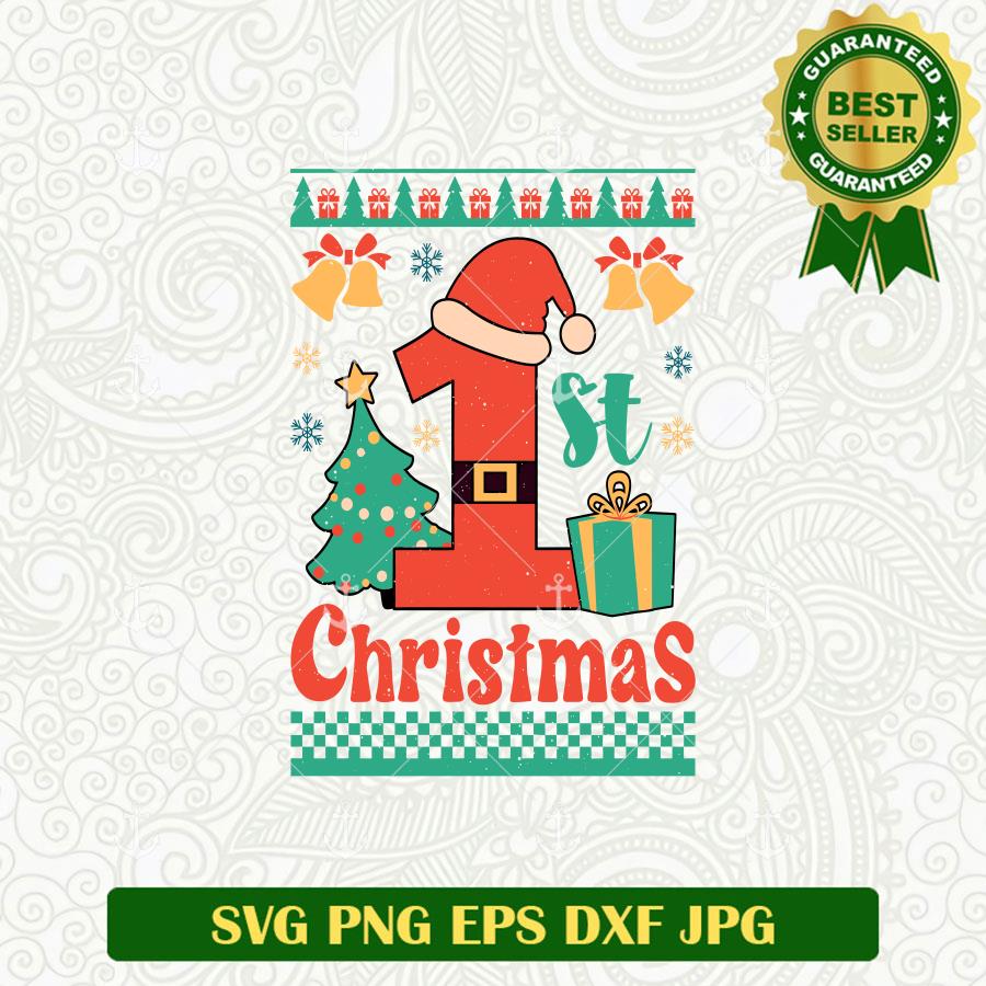 1st christmas Ugly Sweater SVG, First Christmas SVG PNG – Lightberty