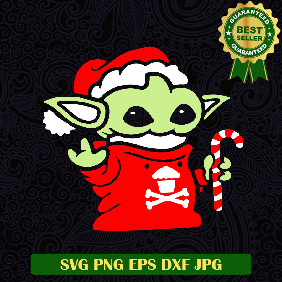 Baby yoda christmas candy cane SVG, Christmas Star wars SVG, Star wars