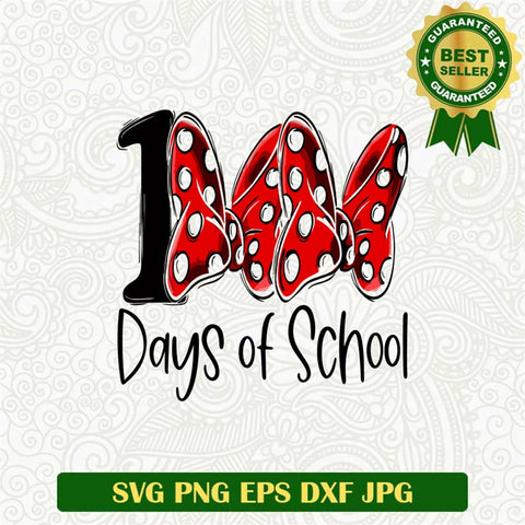 100 Days Of School Minnie Bow Svg