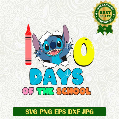 100 Days of School Stitch SVG