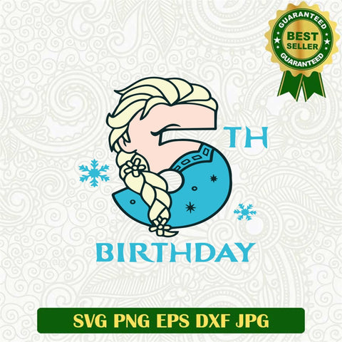 5th Birthday Elsa Frozen Svg
