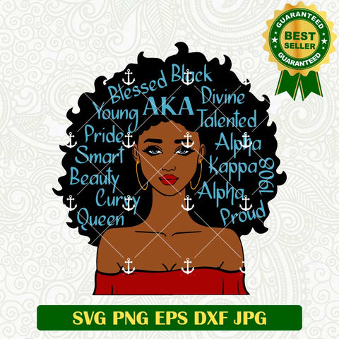 Aka Afro Black Woman SVG