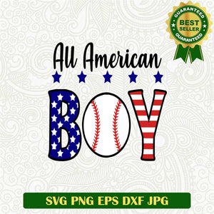 All American Boy Baseball Svg