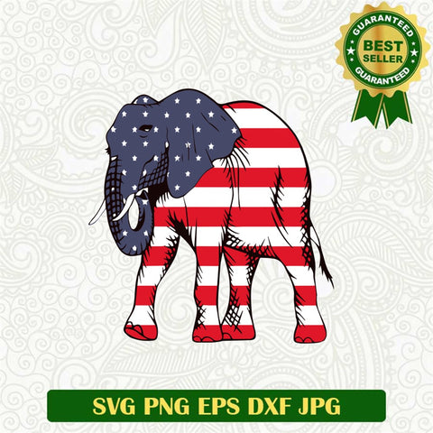 America Flag Elephant Svg
