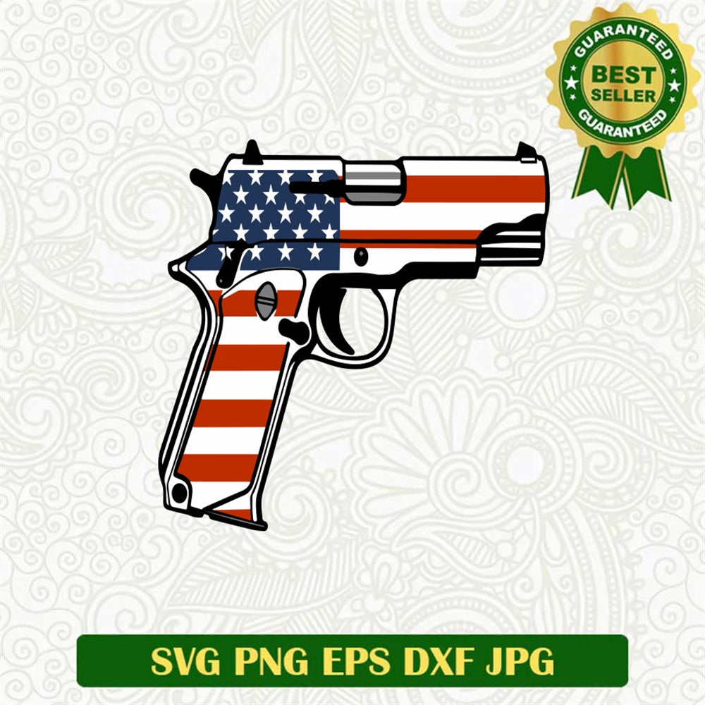 America Gun Pistol Svg