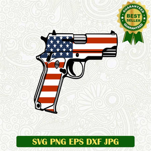 America Gun Pistol Svg