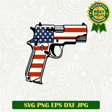 America Gun Pistol Svg