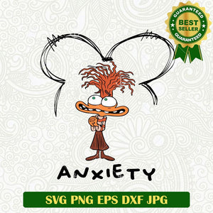 Anxiety Inside Out 2 Mickey Mouse Ears SVG