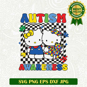 Autism Awareness Hello Kitty SVG, Hello Kitty SVG PNG