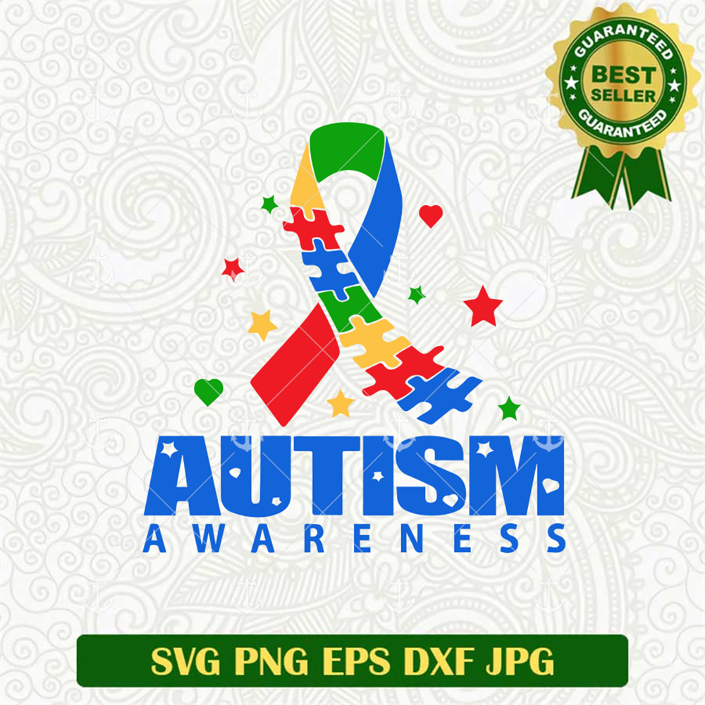 Autism Awareness Ribbon SVG, Autism Awareness SVG, Autism Spectrum Dis ...