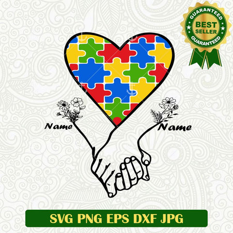 Autism Heart Holding Hand SVG