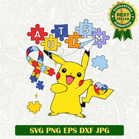 Autism Pikachu Puzzle SVG