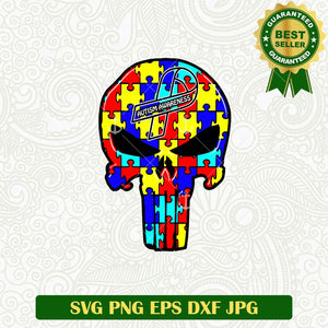 Autism Skull Puzzle Piece SVG