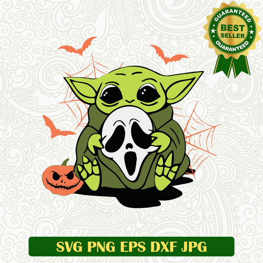 Baby yoda scream SVG, Baby Yoda Halloween SVG PNG