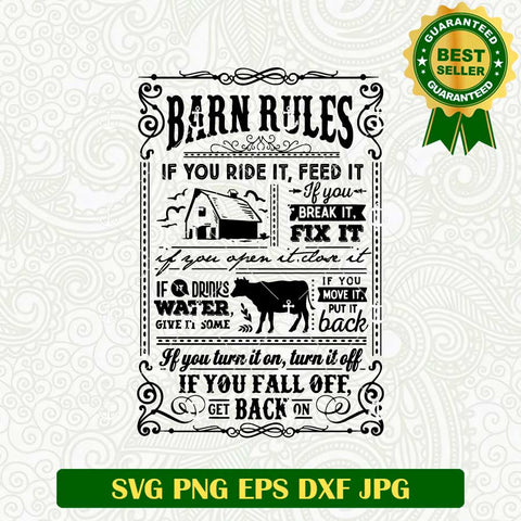 Barn Rules Country Farm Life SVG