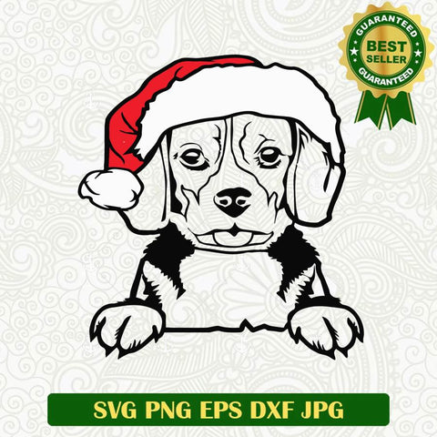 Beagle Puppy Santa Hat SVG