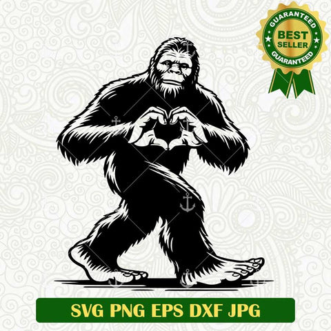 Bigfoot Heart Hand SVG