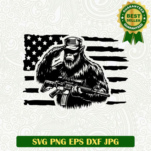 Bigfoot Soldier America SVG, Bigfoot Memorial Day SVG, American Soldier SVG