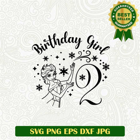 Birthday Girl 2 Years Elsa Svg