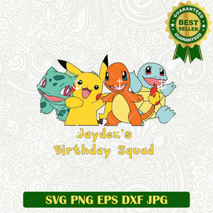 Birthday Squad Pokemon SVG