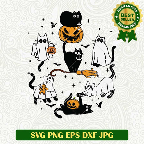 Black Cat And Pumpkin Halloween SVG