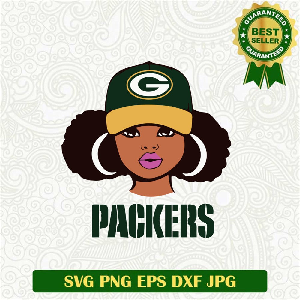 Black Girl Greenbay Packers Fan Svg
