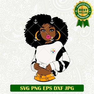 Black Girl Steelers SVG