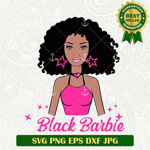 Black Woman Barbie Doll SVG