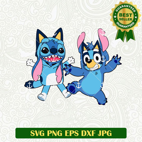 Bluey And Stitch Costume SVG