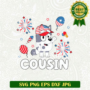 Bluey Cousin 4th of July SVG