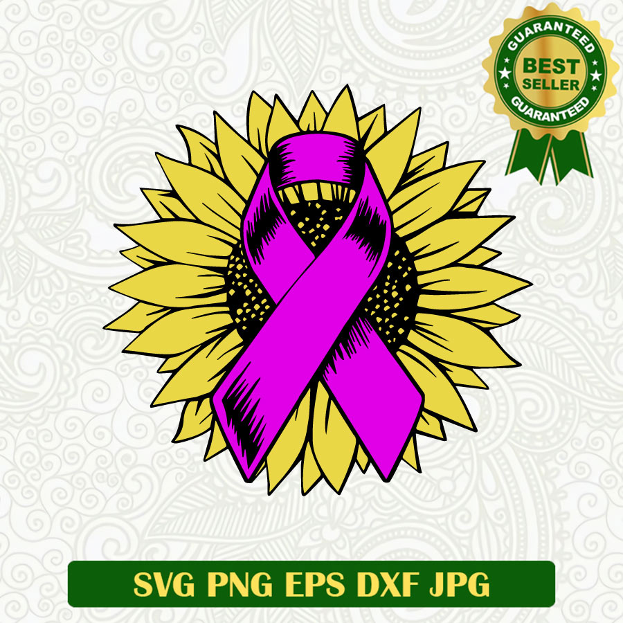 Breast Cancer Pink Ribbon Sunflower SVG, Breast Cancer Pink Ribbon SVG PNG