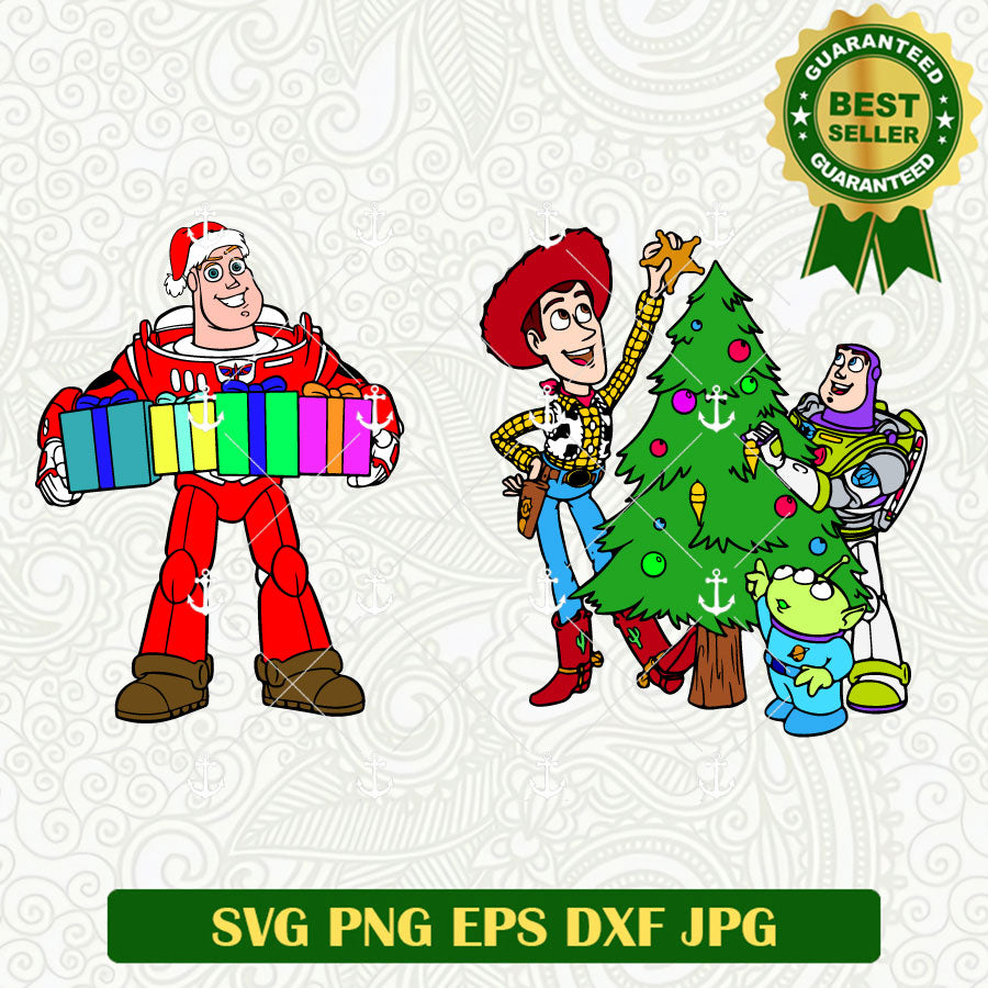 Buzz Lightyear And Woody Christmas Tree SVG