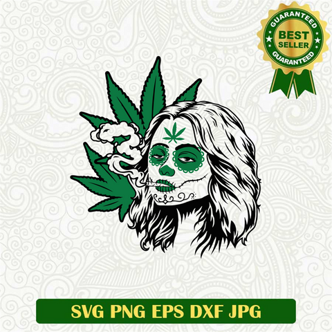 Cannabis Sugar Skull SVG