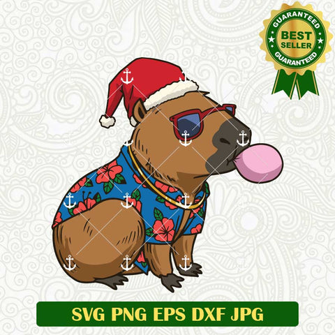 Capybara Christmas Blow Bubble SVG