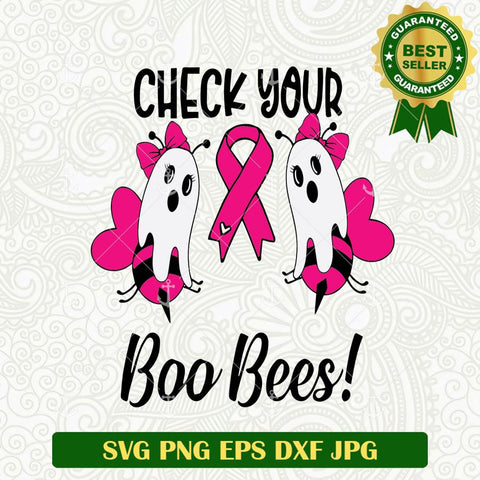 Check Your Boo Bees Breast Cancer SVG