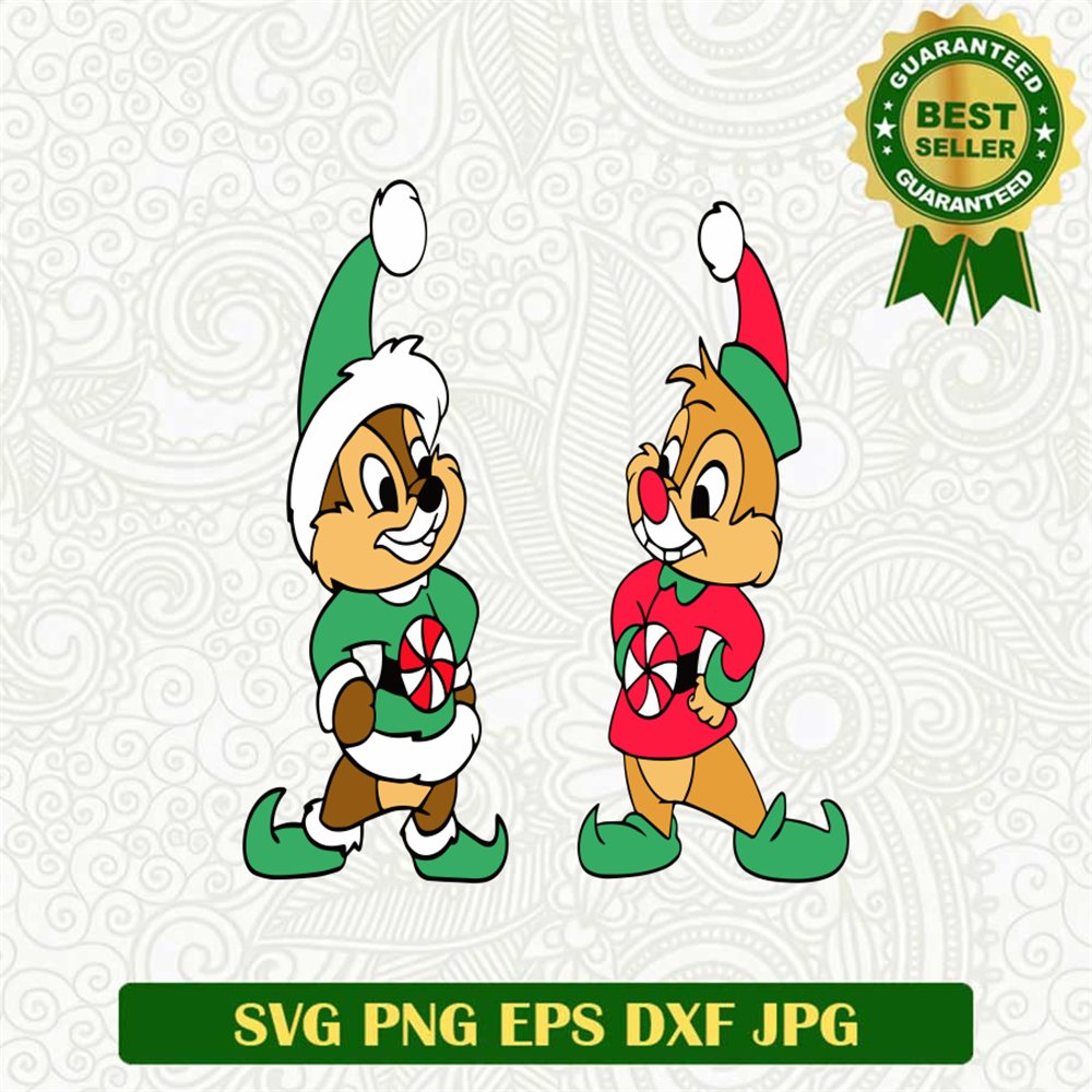 Chip And Dale Christmas SVG