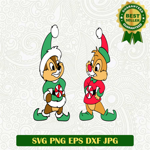 Chip And Dale Christmas SVG