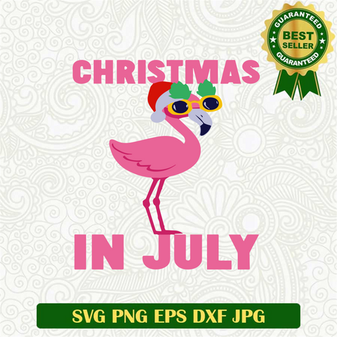 Christmas In July Flamingo Svg