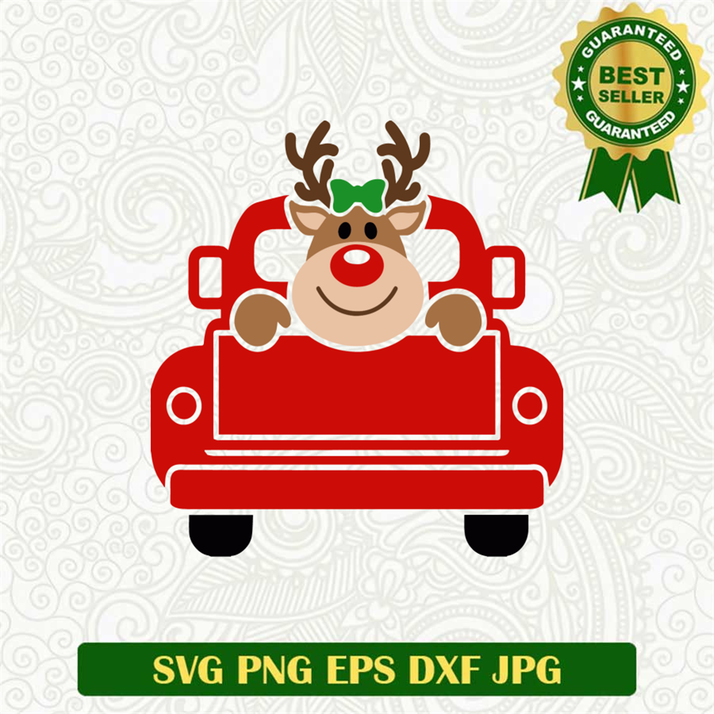 Christmas Truck with Reindeer SVG