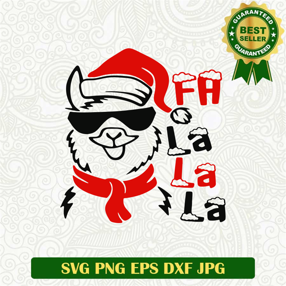 Christmas llama Fa la la la SVG
