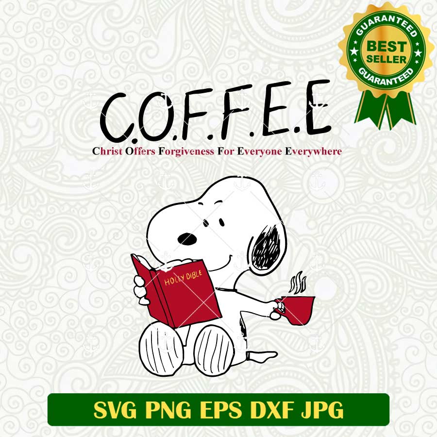Coffee Snoopy Holly bible SVG