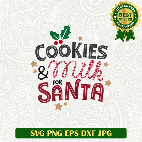 Cookies And Milk For Santa SVG