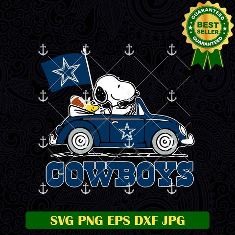 Cowboys Snoopy Driving Car SVG