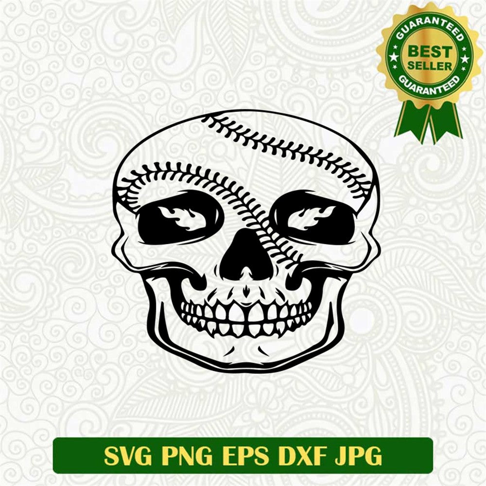 Creepy Baseball Skull Svg