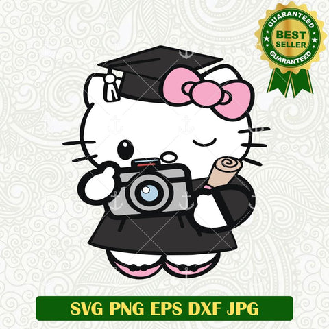 Cute Hello Kitty Graduation SVG