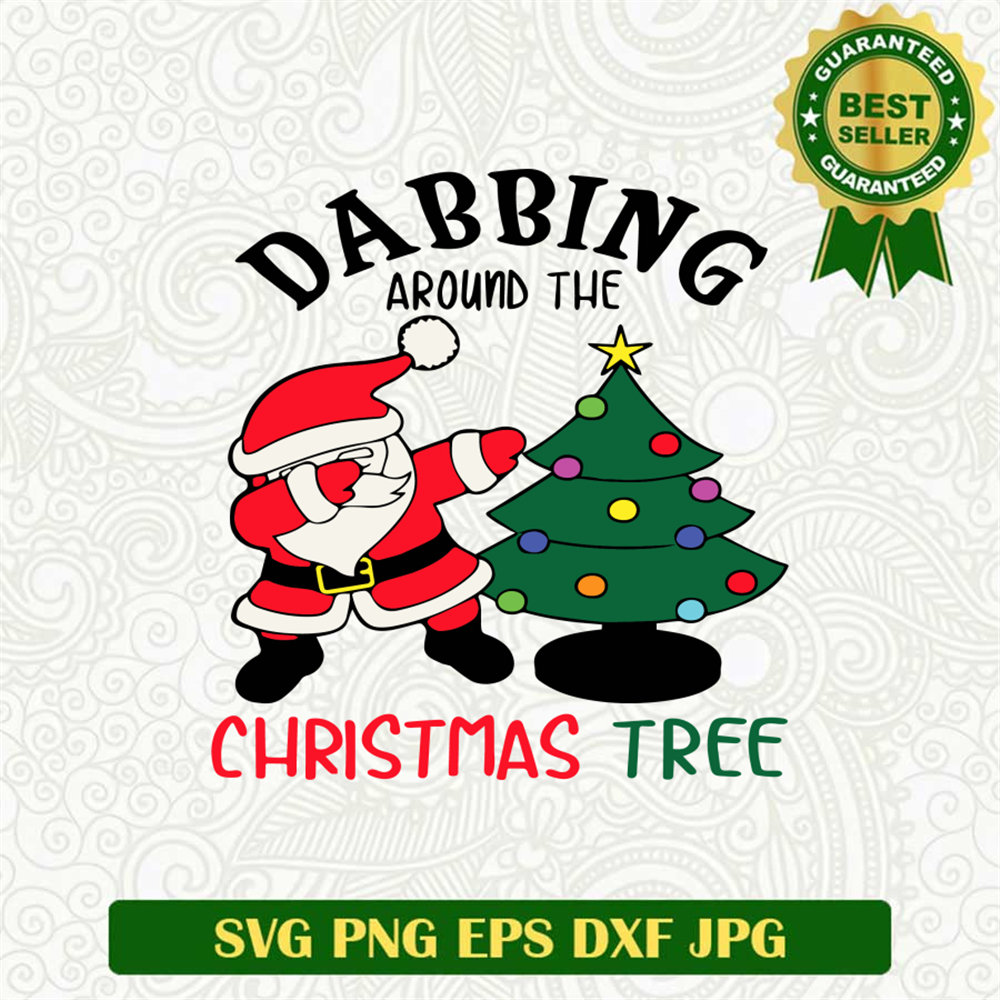 Dabbing Around the Christmas Tree SVG