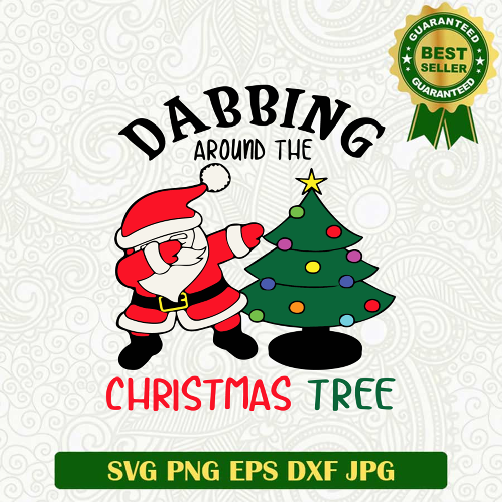 Dabbing Around the Christmass Tree SVG