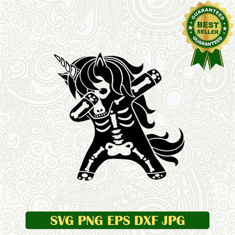 Dabbing Skeleton Unicorn Svg