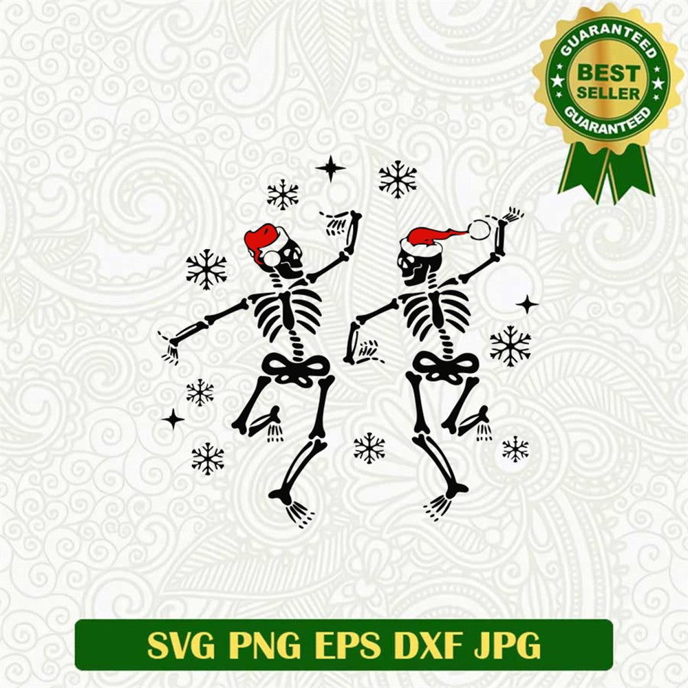 Dancing Skeleton Santa Svg