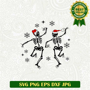 Dancing Skeleton Santa Svg